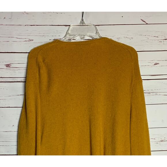Madewell Women's M Medium Gold Mustard Alpaca Wool Open Pockets Sweater Cardigan - Picture 10 of 11